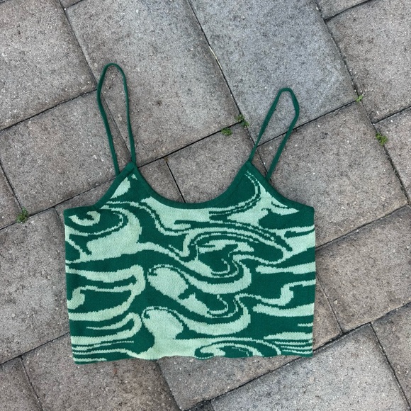 Green Knit Swirl‎ Cider Tank Top Size S - Picture 1 of 2